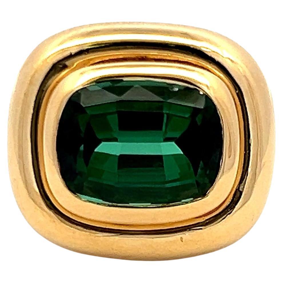 Tiffany & Co 7.18 Carat Cushion Tourmaline 18 Karat Yellow Gold Cocktail Ring