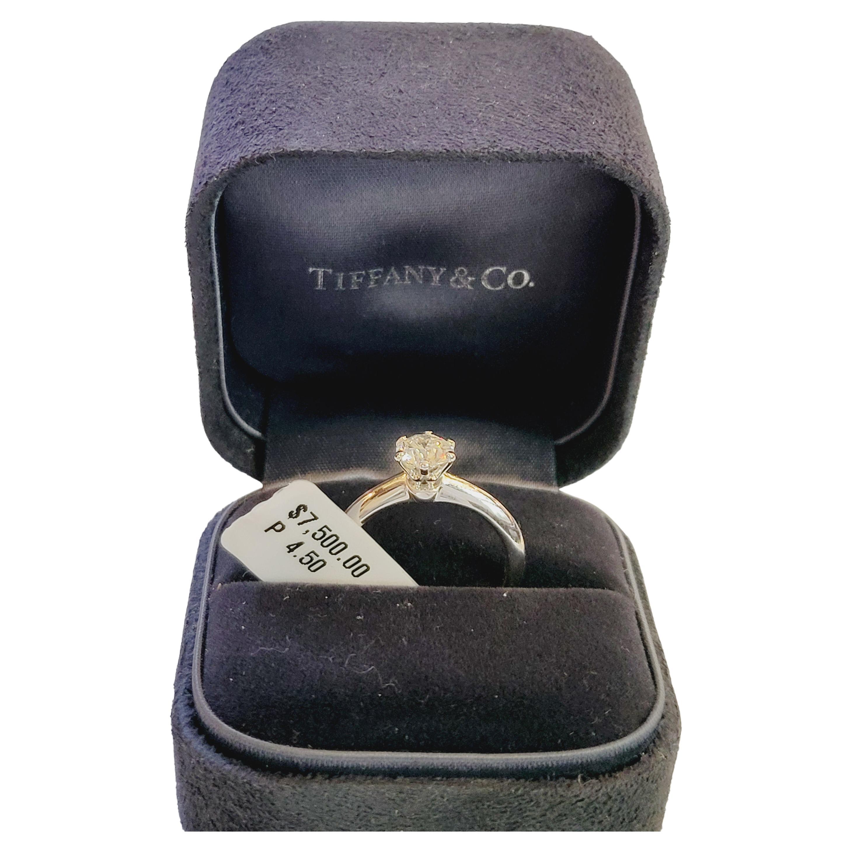 Tiffany & Co. .72ct Diamond Engagement Ring For Sale