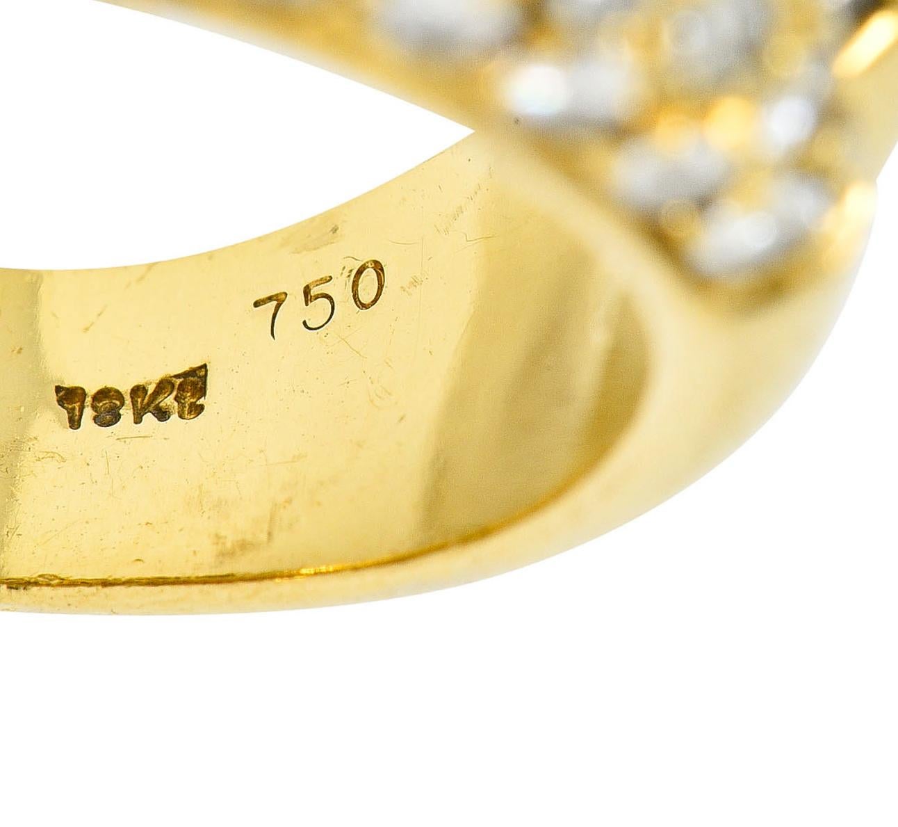 Tiffany & Co. 7.22 Carats Sapphire Diamond 18 Karat Gold Band Ring 1980's 1