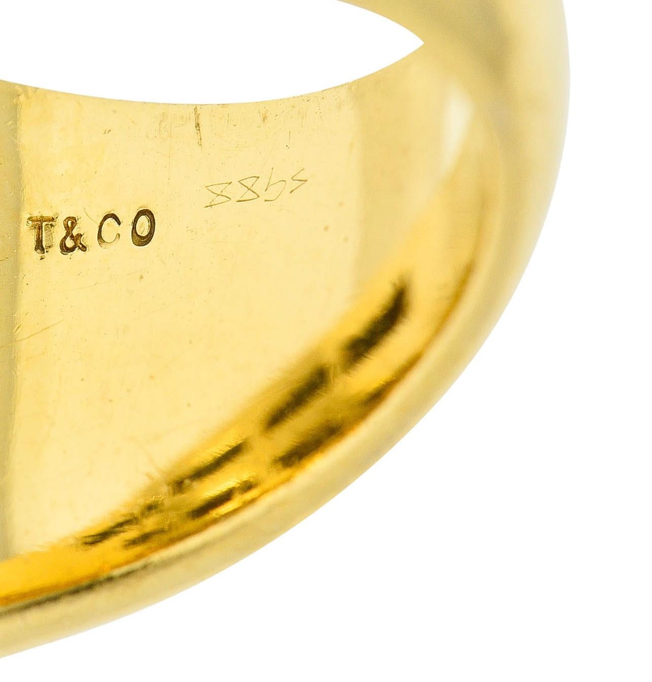 Tiffany & Co. 7.22 Carats Sapphire Diamond 18 Karat Gold Band Ring 1980's 2