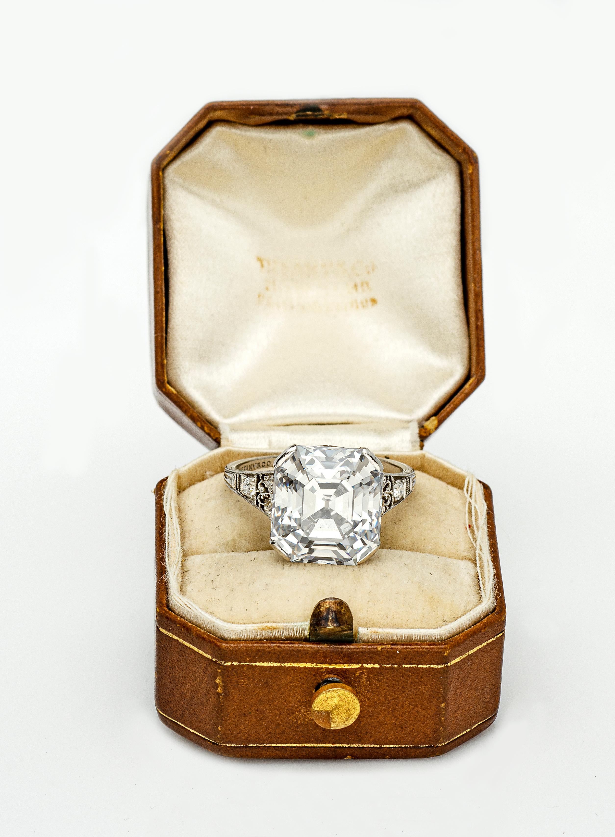 tiffany asscher cut diamond ring
