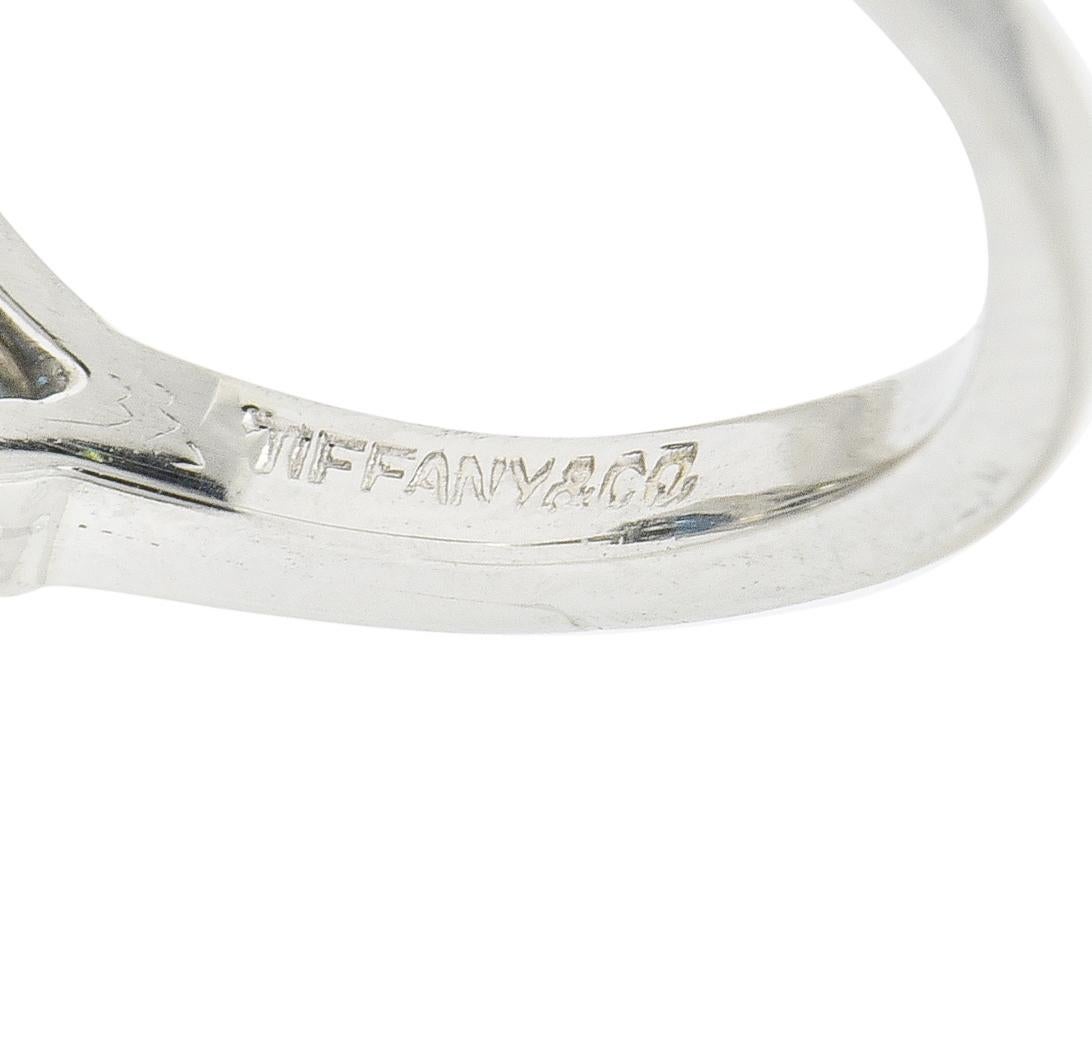 Tiffany & Co. 7.38 Carat Aquamarine Diamond Platinum Retro Cocktail Ring 1
