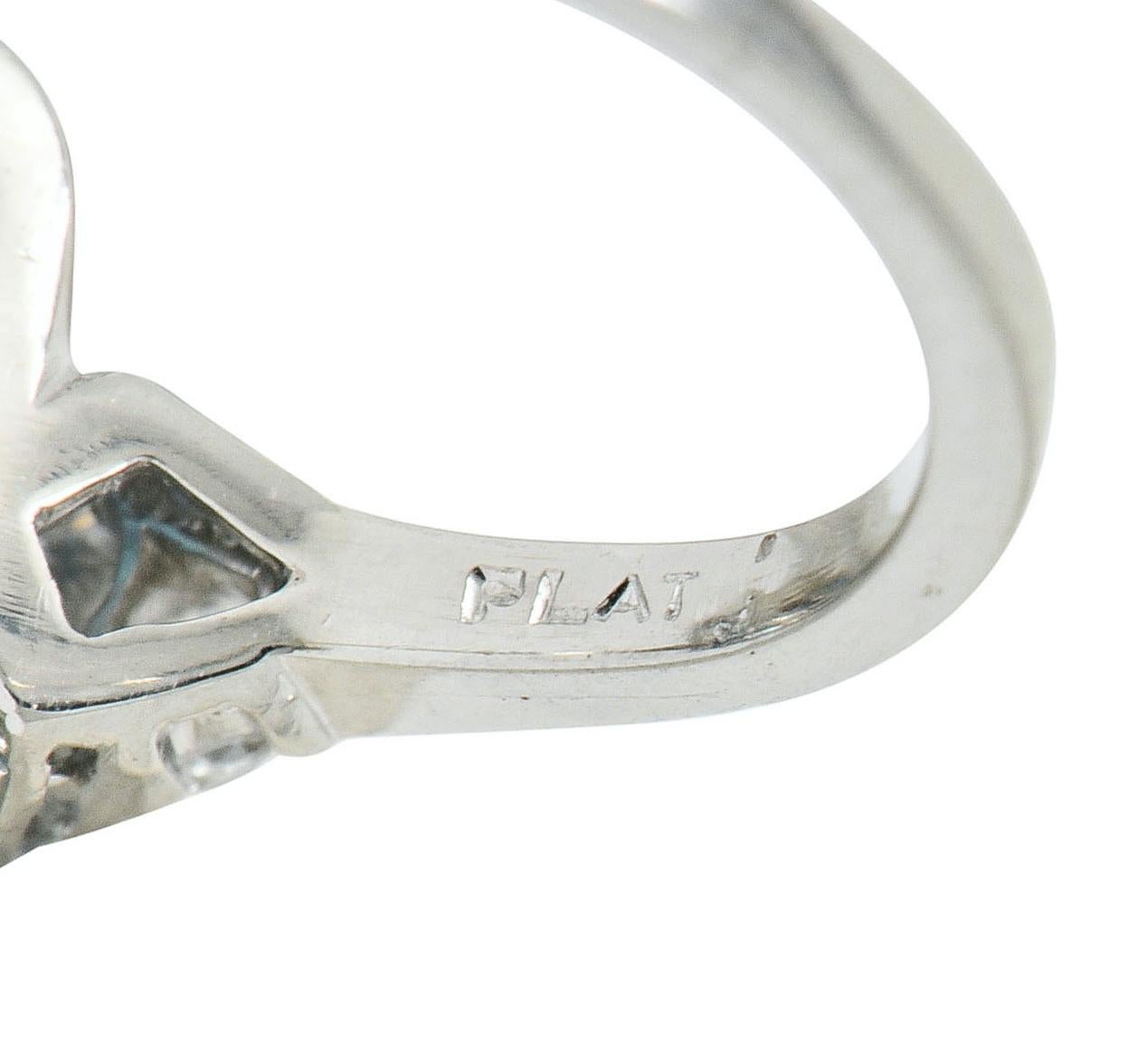 Tiffany & Co. 7.38 Carat Aquamarine Diamond Platinum Retro Cocktail Ring 2