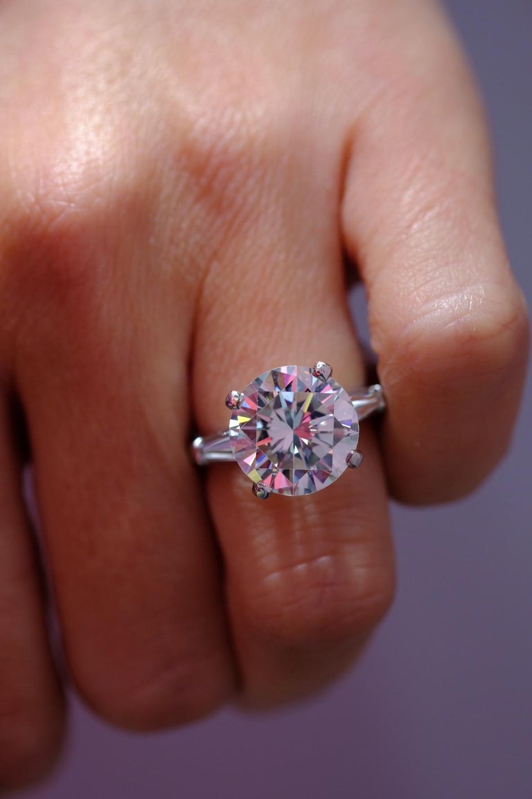Tiffany and Co. 7.45 Carat Round Cut Diamond ThreeStone Engagement