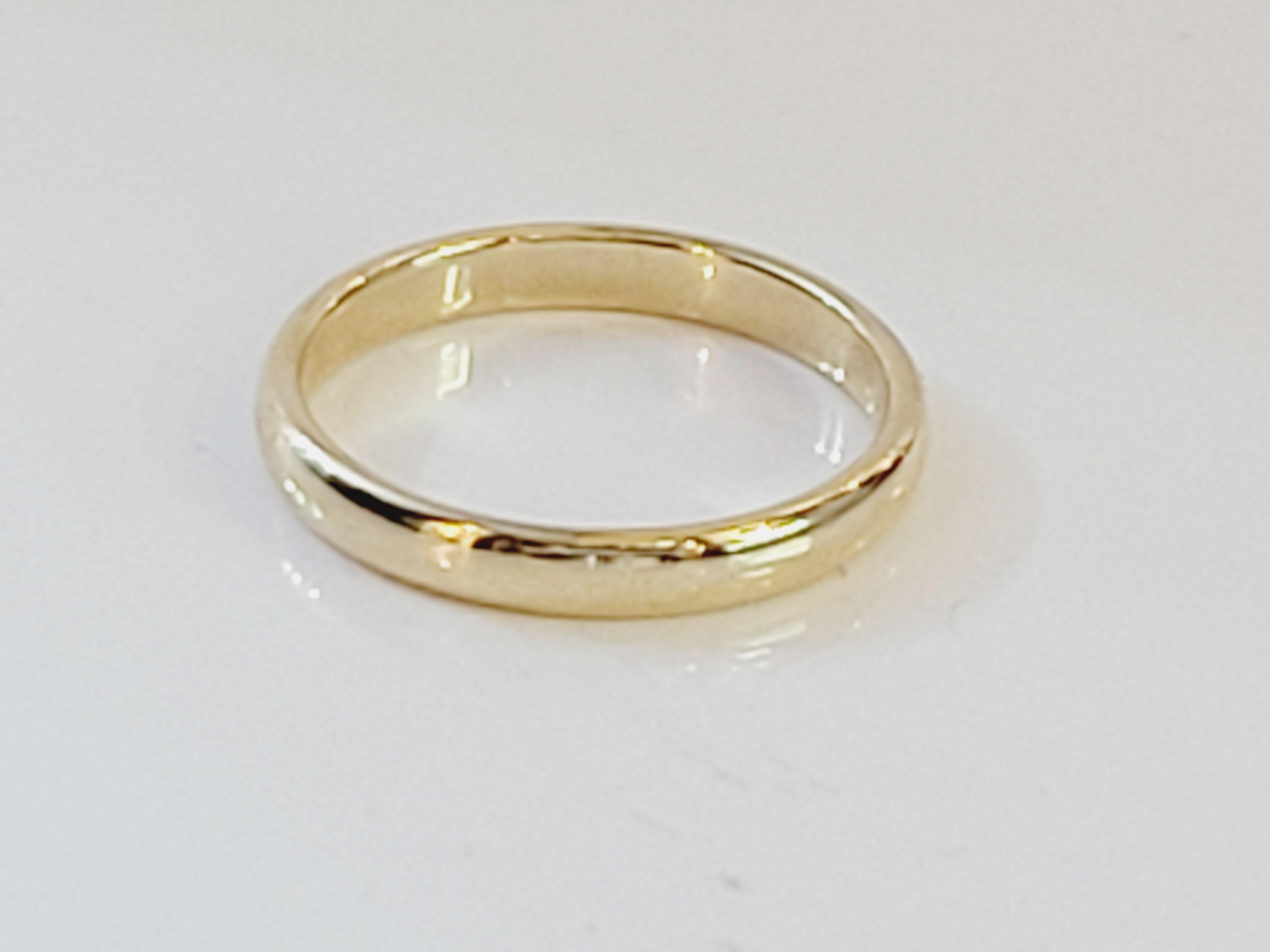 Bague de mariage Tiffany & co 750 en or jaune 18 carats, taille 8/75 Unisexe en vente