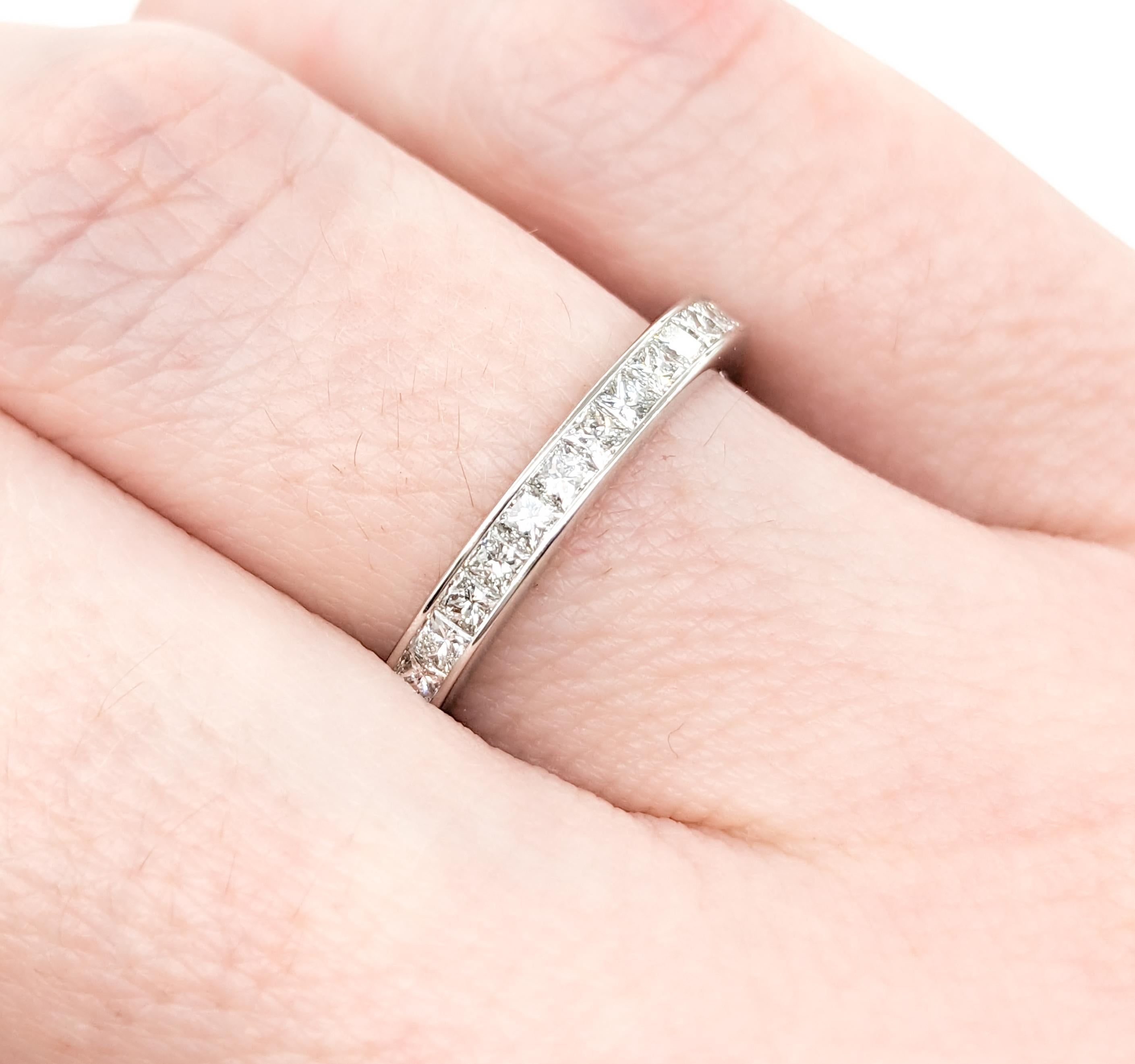 Tiffany & Co. .75ctw Diamant Ring in Platin (Carréschliff) im Angebot