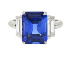 Tiffany & Co. 7.92 CTW Tanzanite Diamond Platinum Stepped Vintage Cocktail Ring