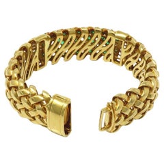 Tiffany & Co. 8.36 Carat 18k Yellow Gold Bracelet with Emerald and White Diamond