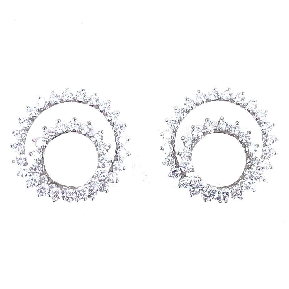 Women's Tiffany & Co. 8.0 Carat Diamond Large Swirl Platinum Clip Earrings