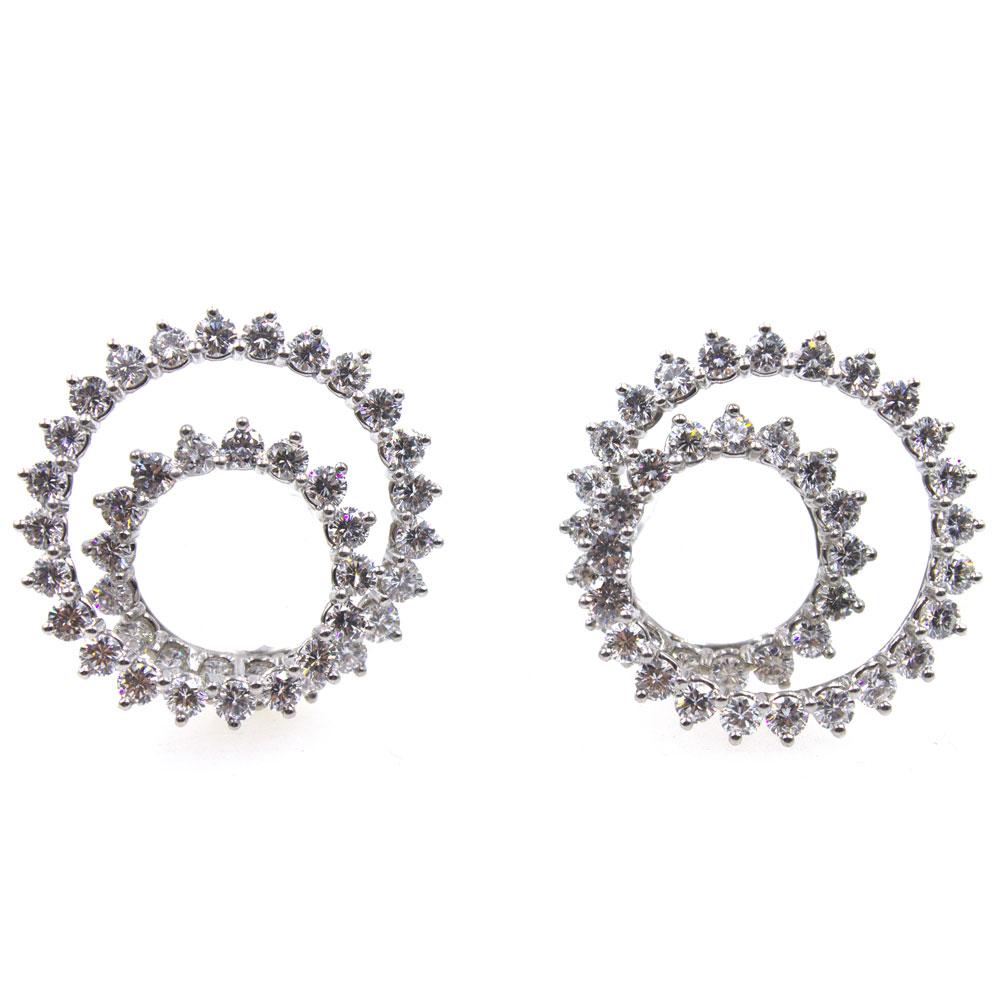 Tiffany & Co. 8.0 Carat Diamond Large Swirl Platinum Clip Earrings