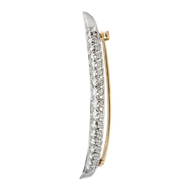 Tiffany and Co .80 Carat Diamond Platinum Yellow Gold Crescent Moon ...