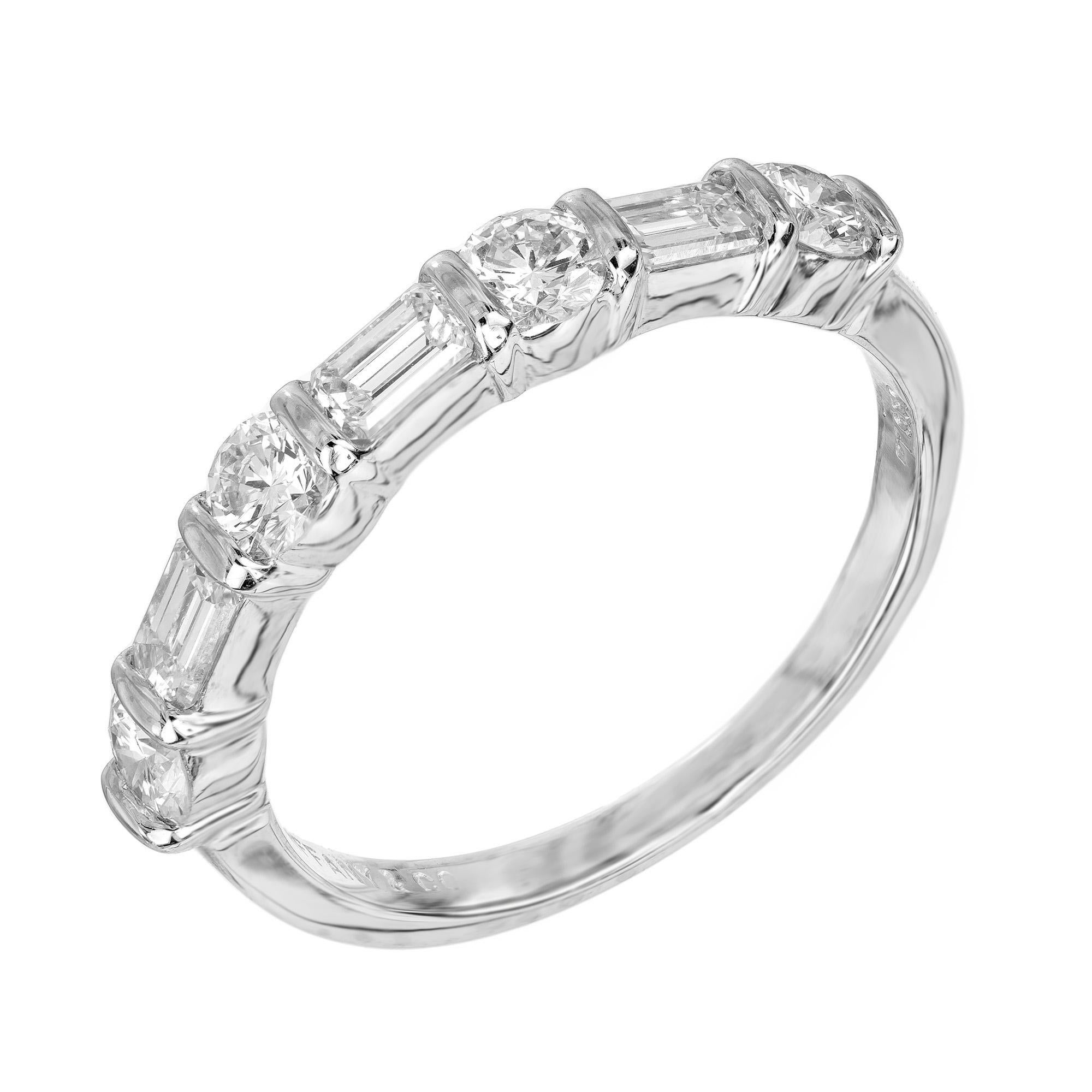 Taille ronde Tiffany & Co. .81 Carat Round Baguette Diamond Platinum Wedding Band Ring