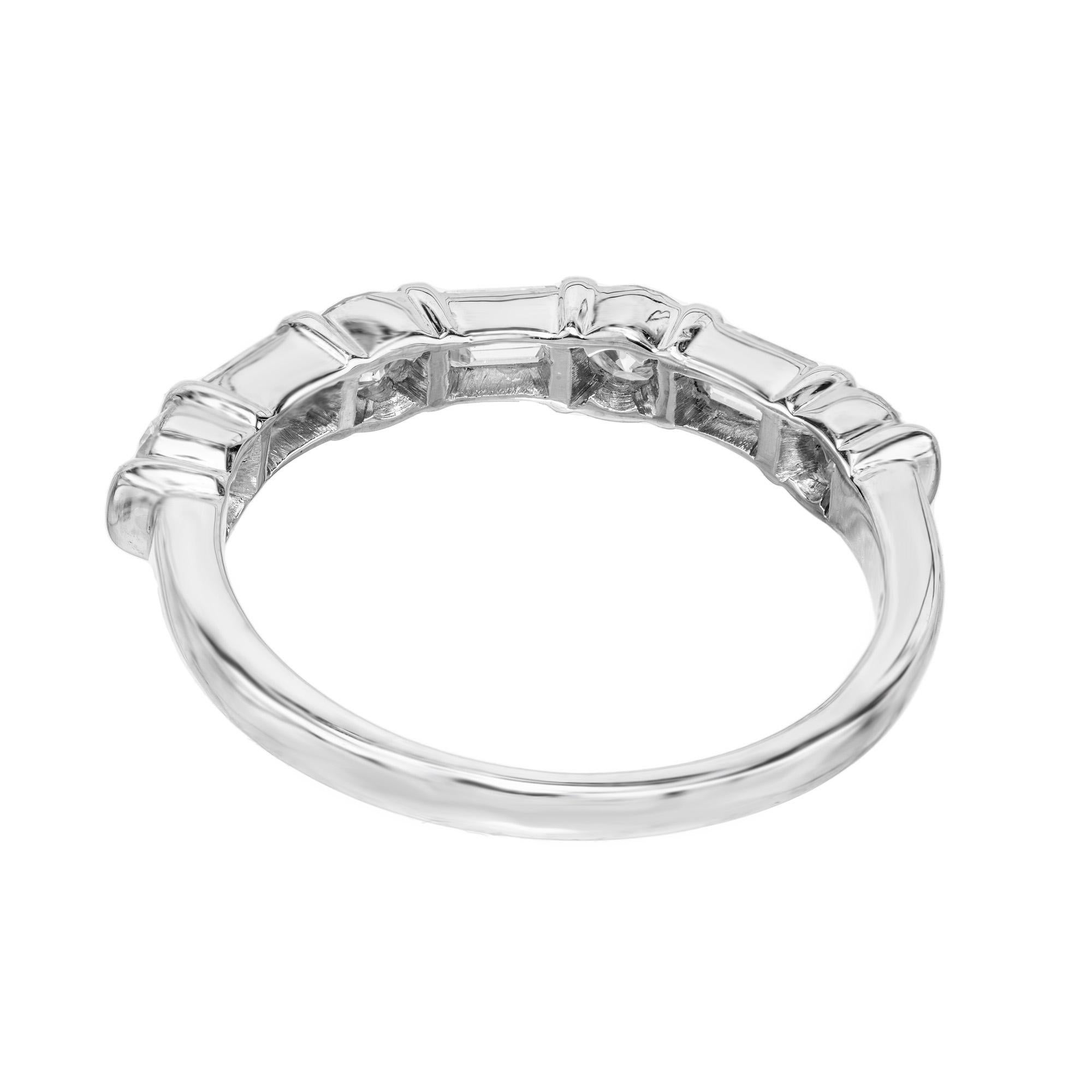Tiffany & Co. .81 Carat Round Baguette Diamond Platinum Wedding Band Ring 1