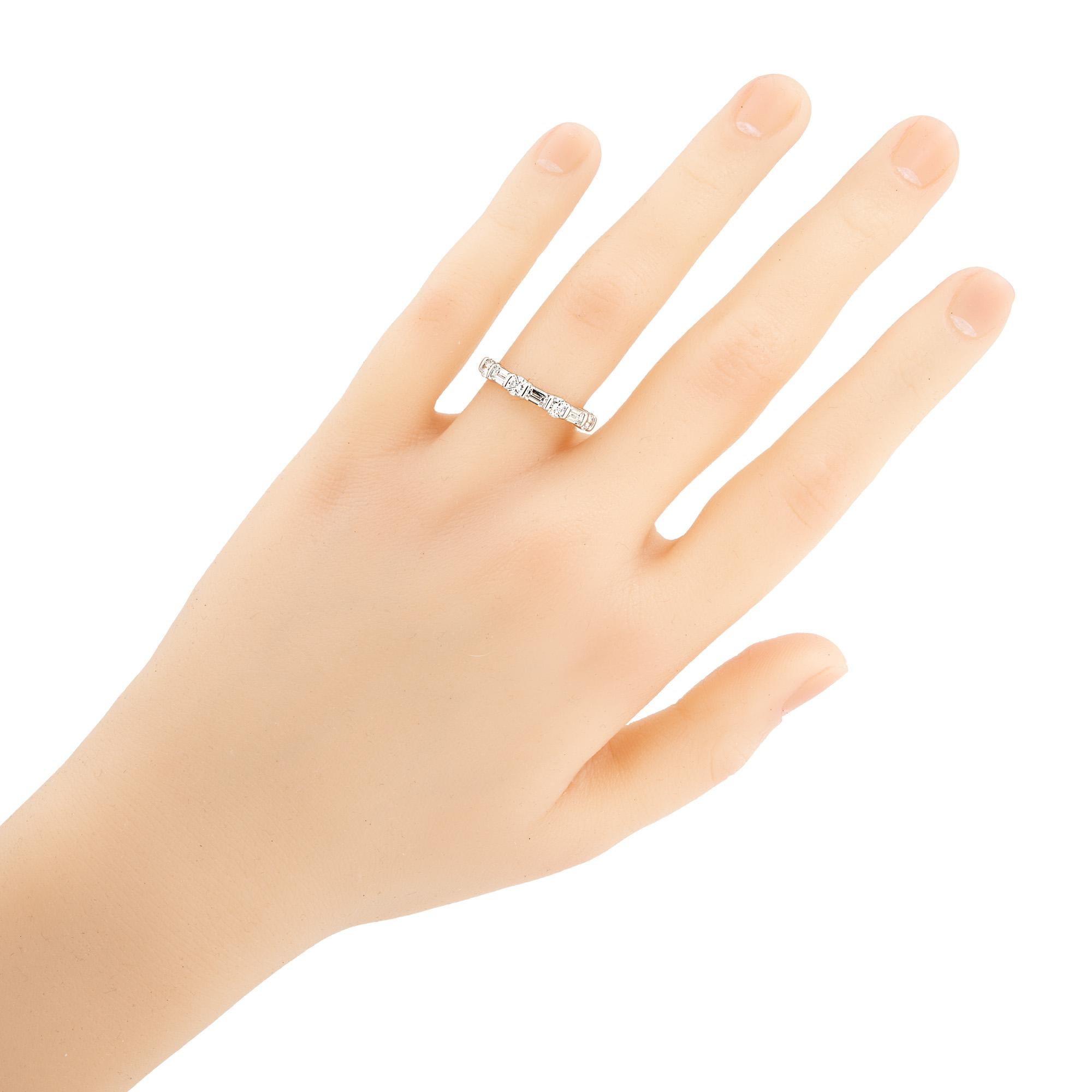 Tiffany & Co. .81 Carat Round Baguette Diamond Platinum Wedding Band Ring 4