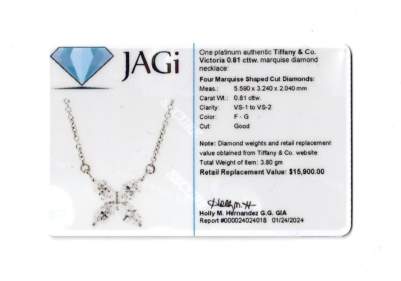 Tiffany & Co. .81 Carat Total Marquise Diamond Large Victoria Necklace Platinum For Sale 5