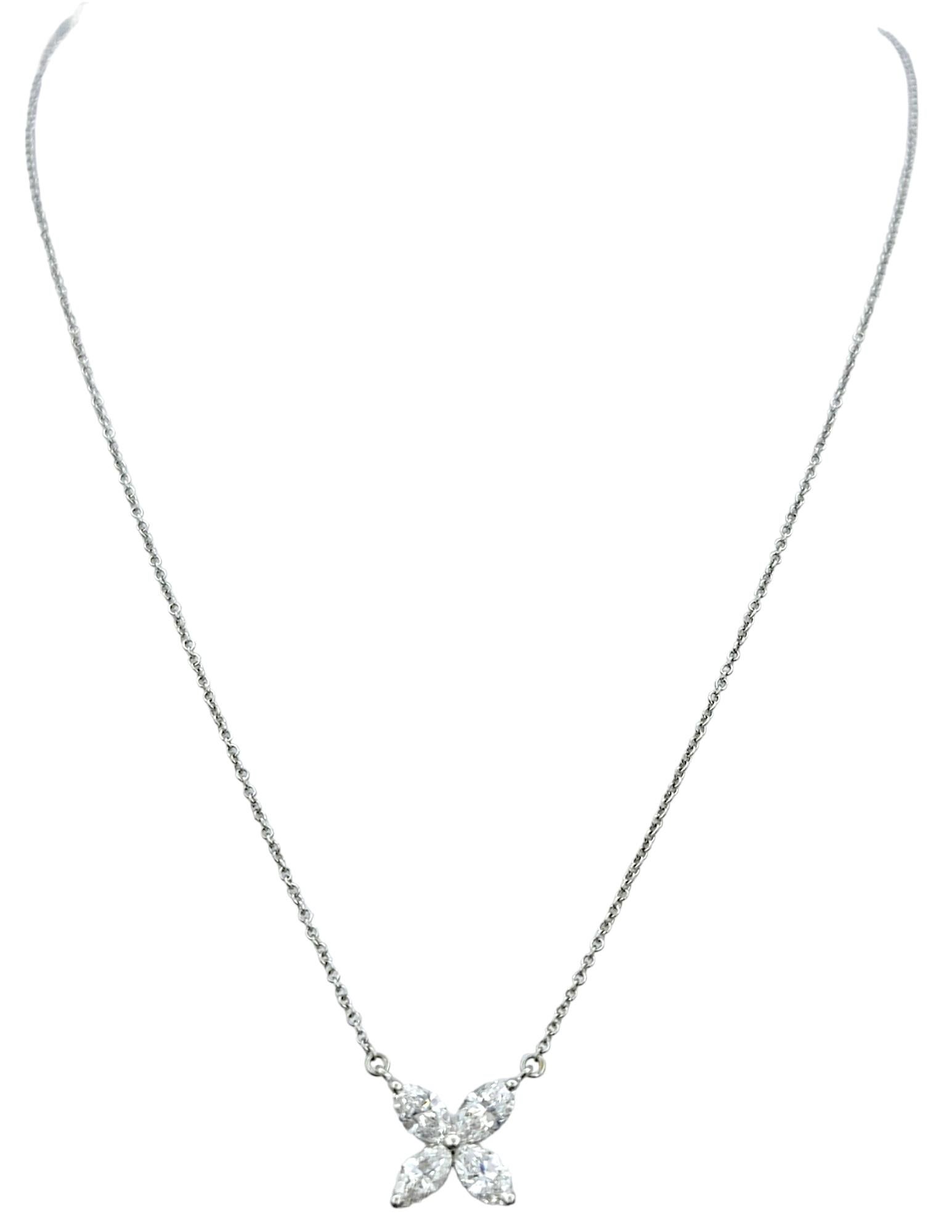 Contemporary Tiffany & Co. .81 Carat Total Marquise Diamond Large Victoria Necklace Platinum For Sale