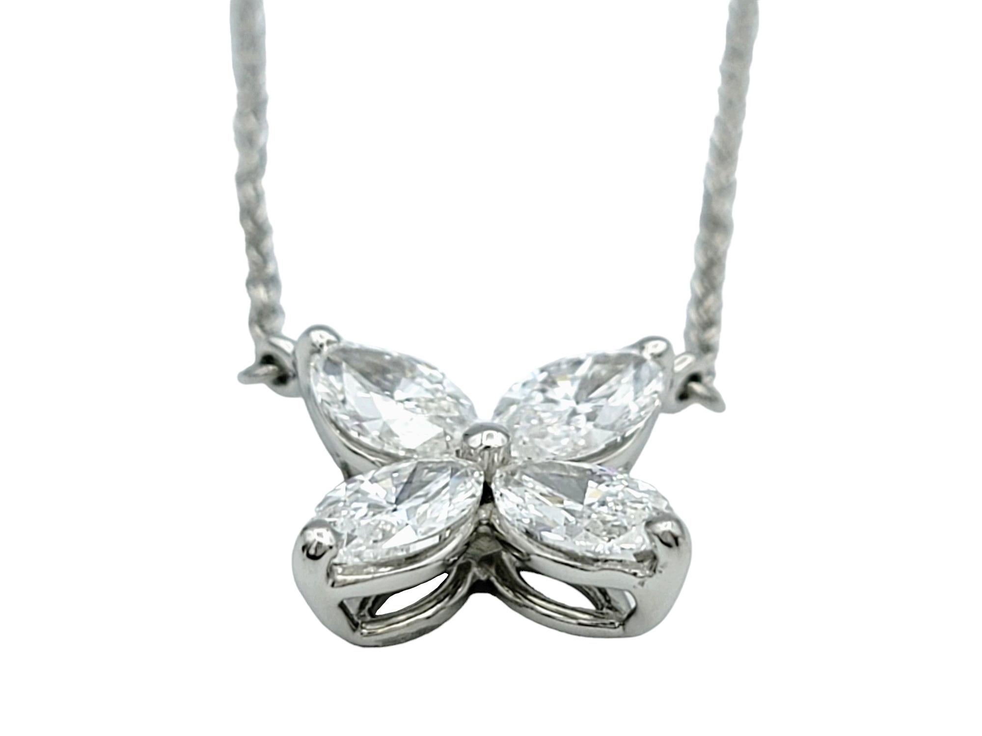 Marquise Cut Tiffany & Co. .81 Carat Total Marquise Diamond Large Victoria Necklace Platinum For Sale