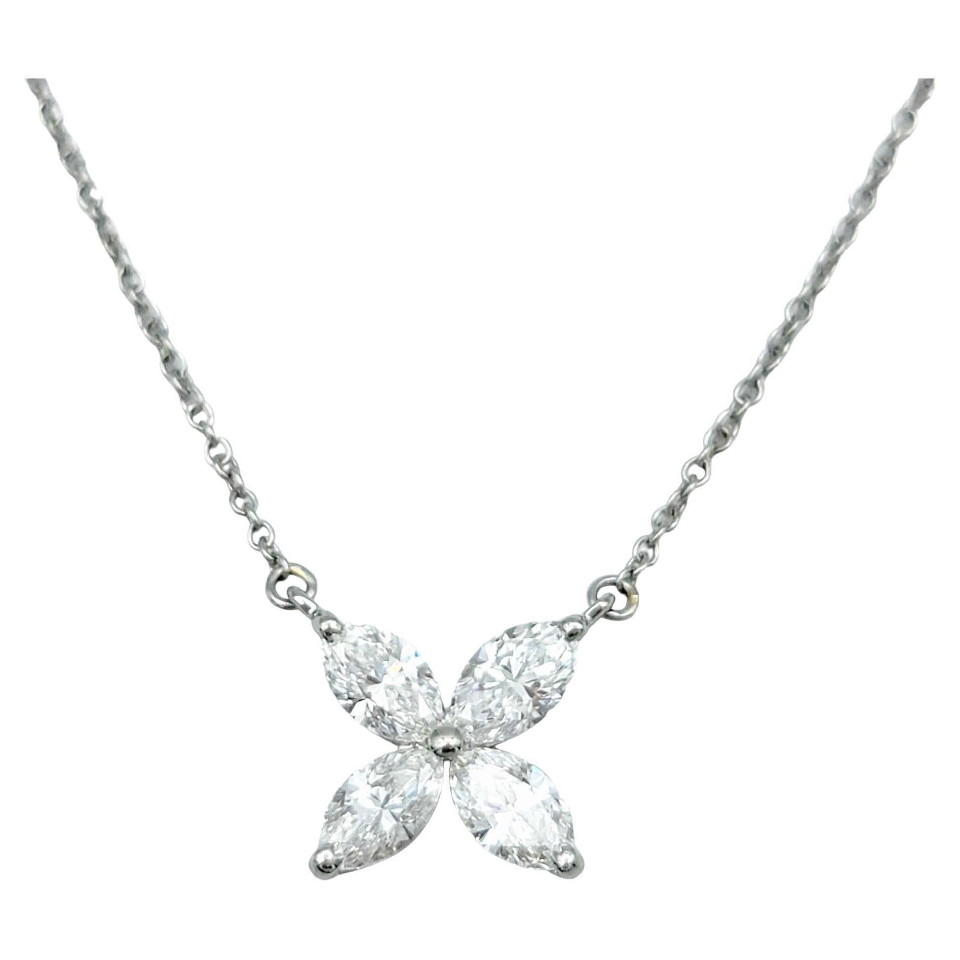 Tiffany & Co. .81 Carat Total Marquise Diamond Large Victoria Necklace Platinum For Sale
