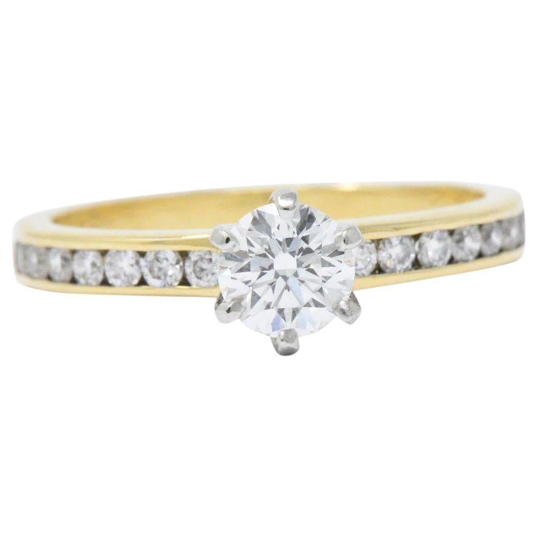 Tiffany & Co. .81 CTW Diamond 18K Gold & Platinum Engagement Ring