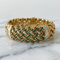 Tiffany & Co. 8.30 Carat Green Emerald Diamond Bracelet