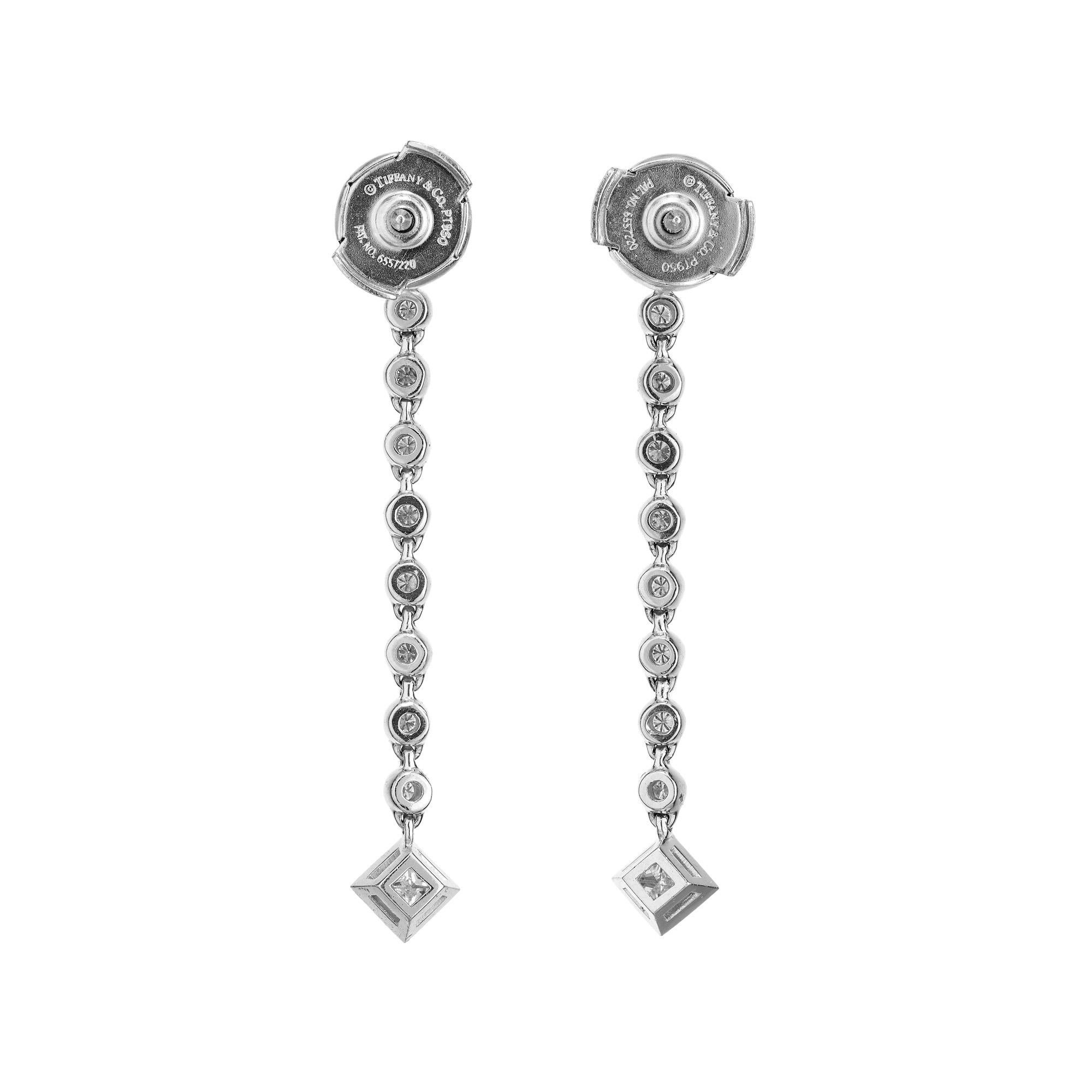 Taglio princess Tiffany & Co. Orecchini Grace in platino con diamante da 0,88 carati in vendita