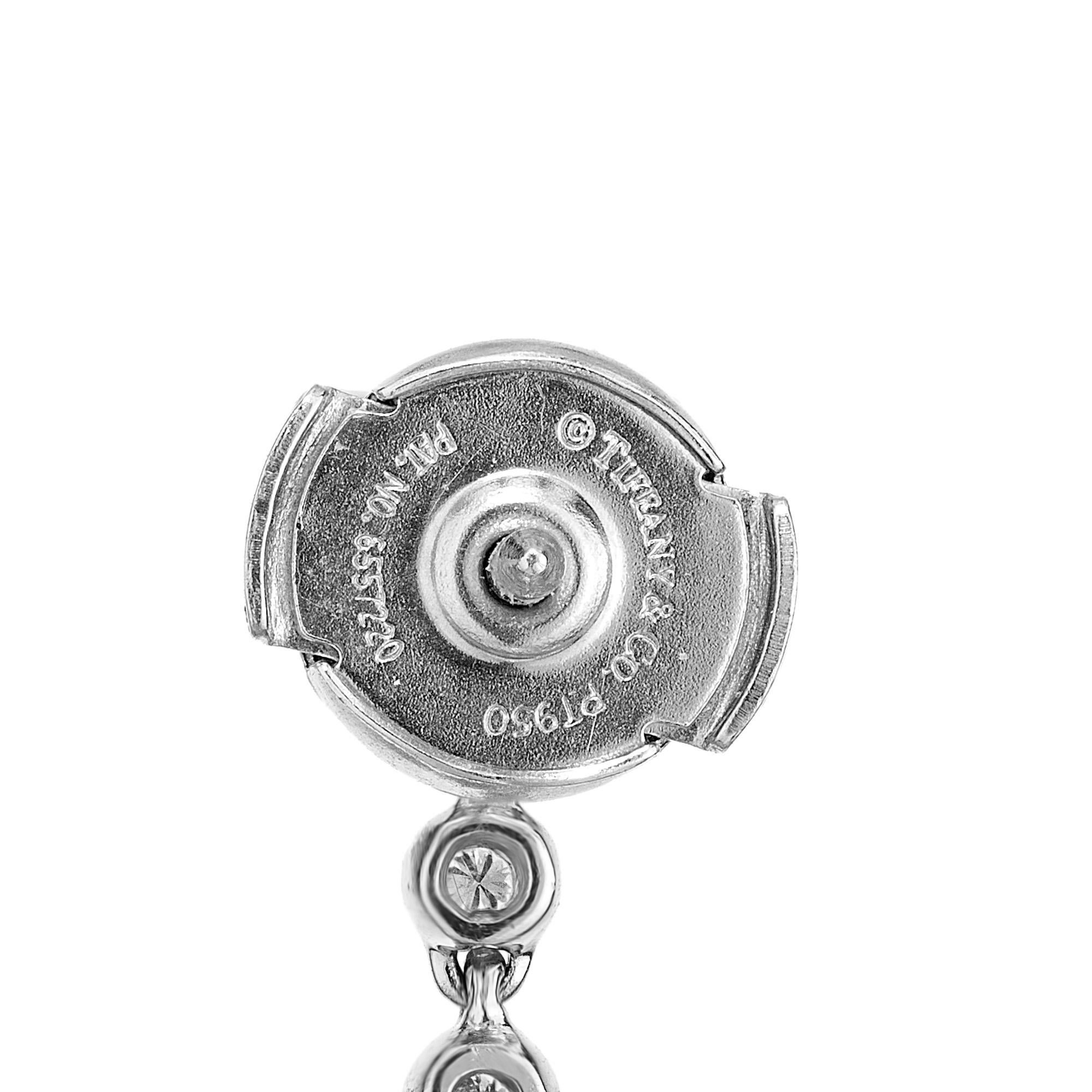 Tiffany & Co. Orecchini Grace in platino con diamante da 0,88 carati In condizioni ottime in vendita a Stamford, CT