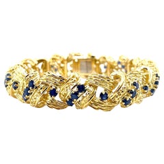 Tiffany & Co. 8.80 Carat Blue Sapphire and 18k Yellow Gold Woven Bracelet