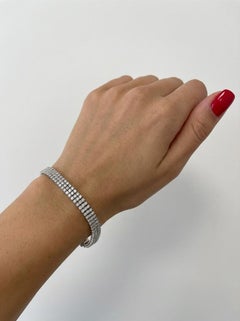 Tiffany & Co. 9 Carat Three Row Platinum Diamond Bracelet