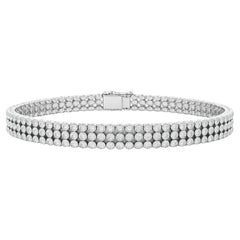 Tiffany & Co. 9 Carat Three Row Platinum Diamond Bracelet