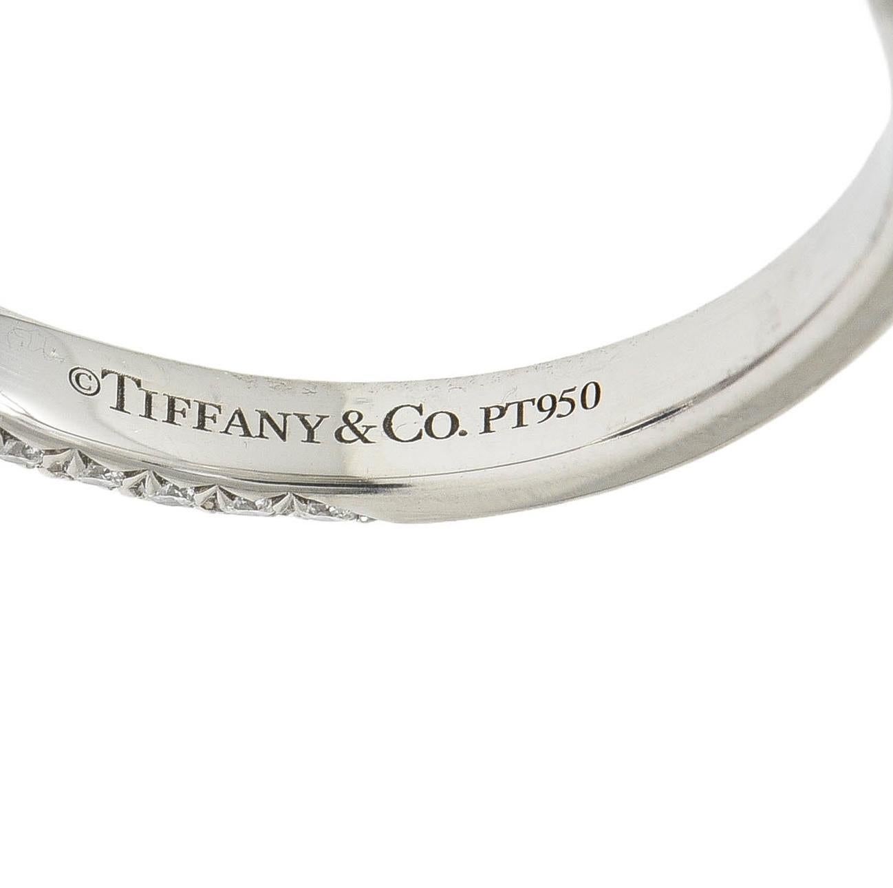 Tiffany & Co. 9.08 CTW Cushion Cut Blue Sapphire Diamond Platinum Halo Ring AGL For Sale 6