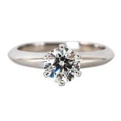 Tiffany & Co .91 Carat Round Brilliant Diamond Centre Engagement Ring