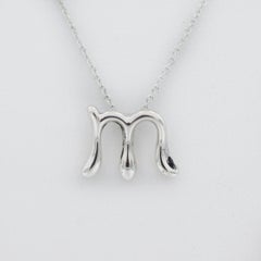 Tiffany & Co. 925 Elsa Peretti Alphabet Letter M Necklace