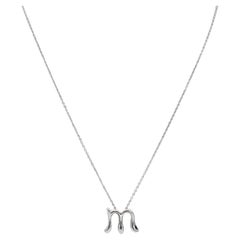 Tiffany & Co. 925 Elsa Peretti Alphabet Letter M Necklace