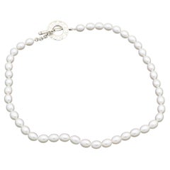Tiffany & Co. 925 Freshwater Pearl Toggle Necklace