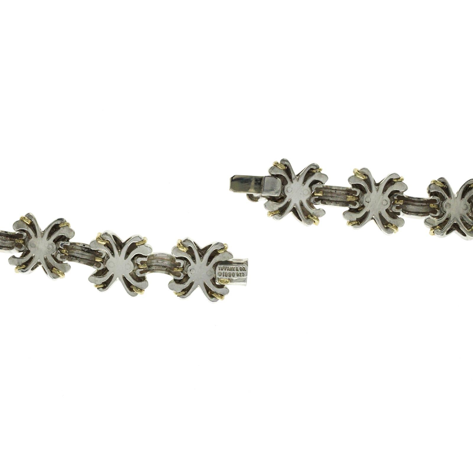 X Crossover-Gliederhalskette, Tiffany & Co. 925 Silber 18k Gelbgold Signatur 2