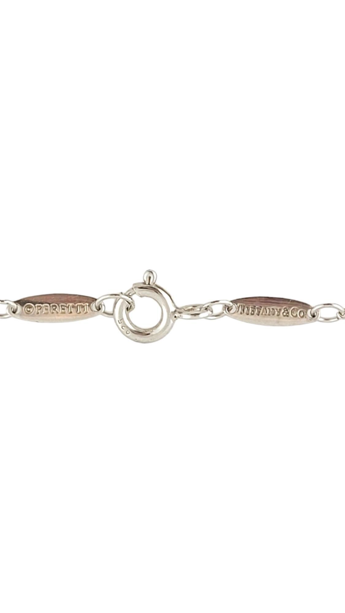 Tiffany & Co 925 Silver Color by the Yard Chalcedony Necklace #17404 In Good Condition In Washington Depot, CT
