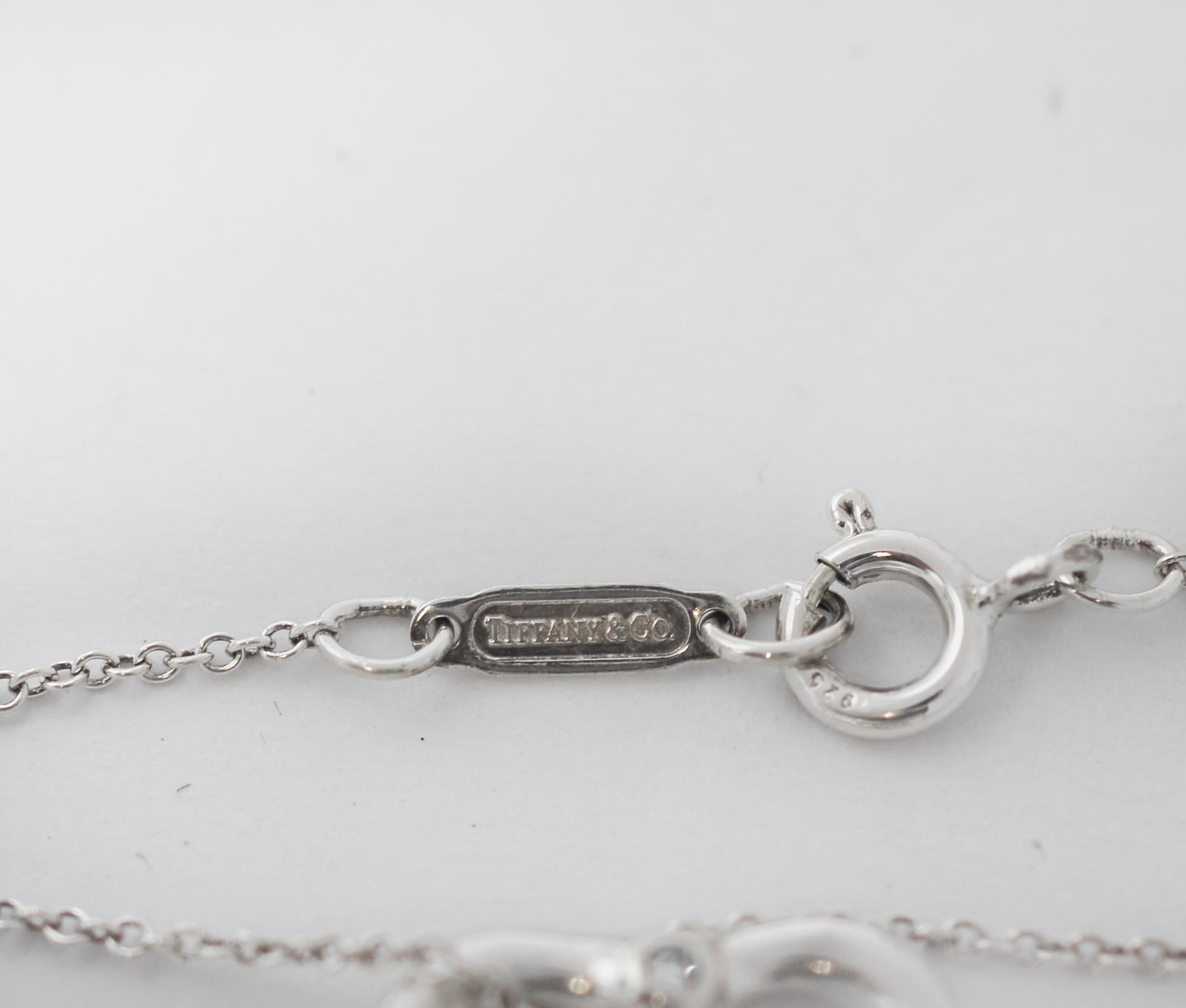 Women's Tiffany & Co. 925 Silver Diamond Open Heart Necklace