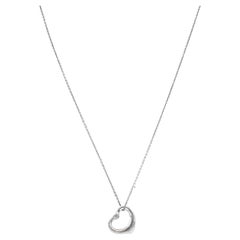 Tiffany & Co. 925 Silver Diamond Open Heart Necklace