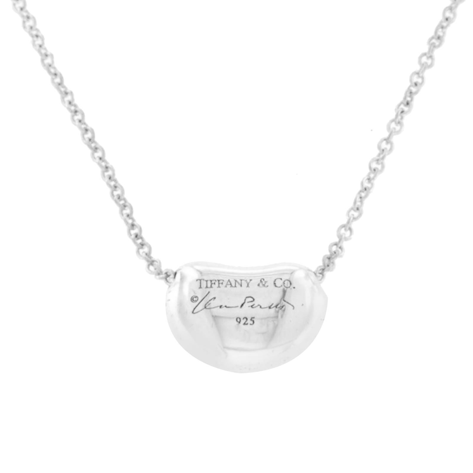 tiffany silver bean necklace