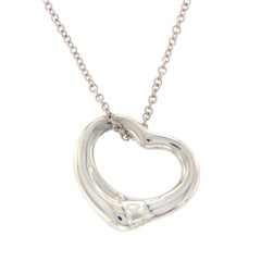 Tiffany & Co. 925 Silver Elsa Peretti Open Hearts Necklace