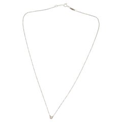 Tiffany & Co 925 Silver Elsa Peretti Single Diamond by Yard Necklace