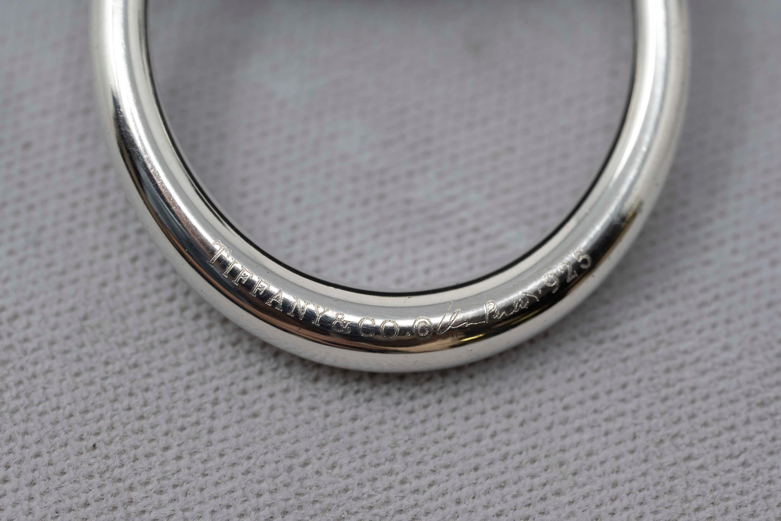 Modern Tiffany & Co. 925 Silver Hoop Earrings Elsa Peretti Design