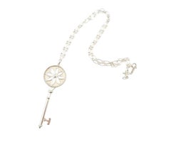 Tiffany & co 925 Silver Large Daisy Key Pendant with Diamond Necklace