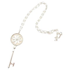 Tiffany & co 925 Silver Large Daisy Key Pendant with Diamond Necklace