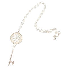 Tiffany & co 925 Silver Large Daisy Key Pendant with Diamond Necklace