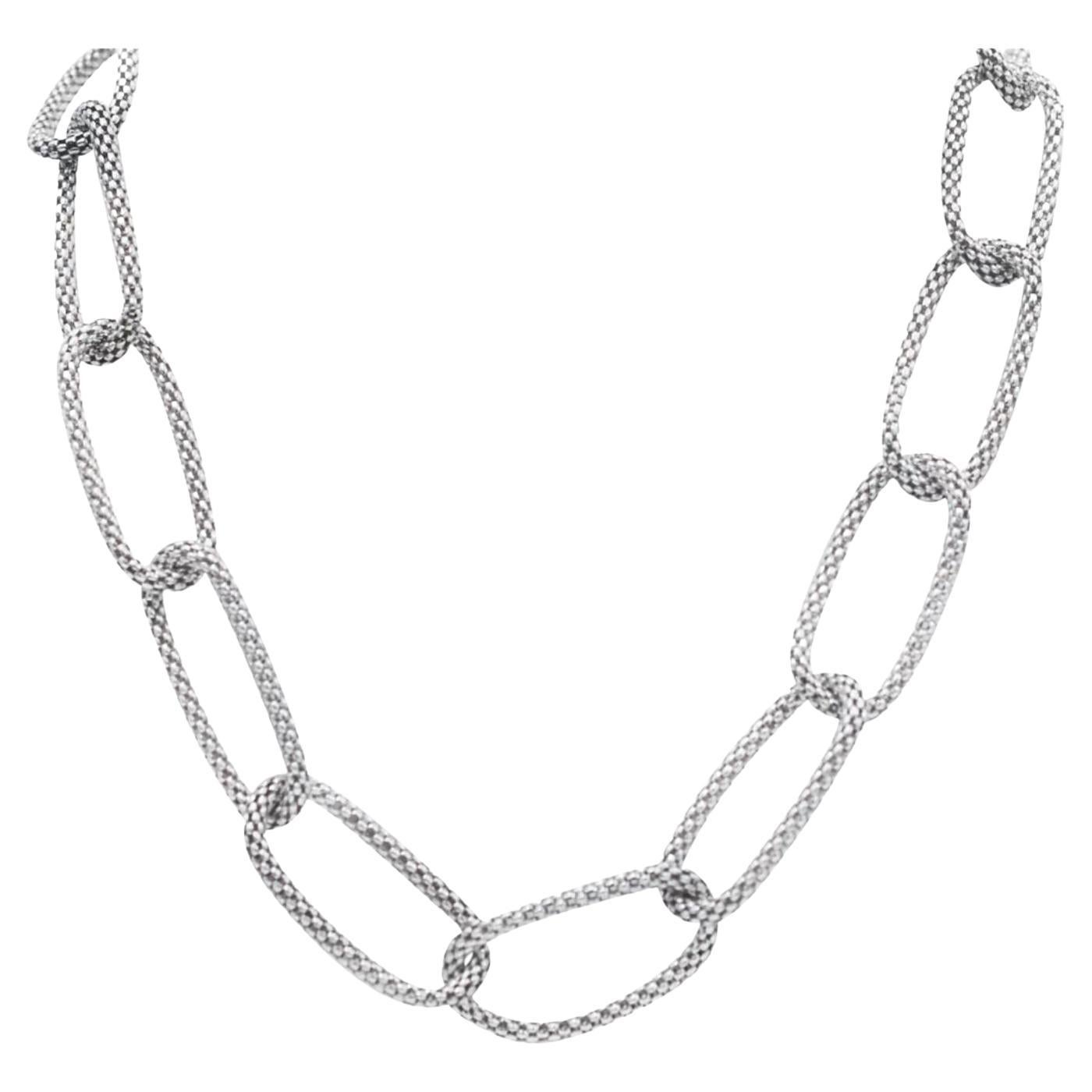 Tiffany & Co. 925 Silver Paloma Picasso Mesh Link Toggle Necklace For Sale