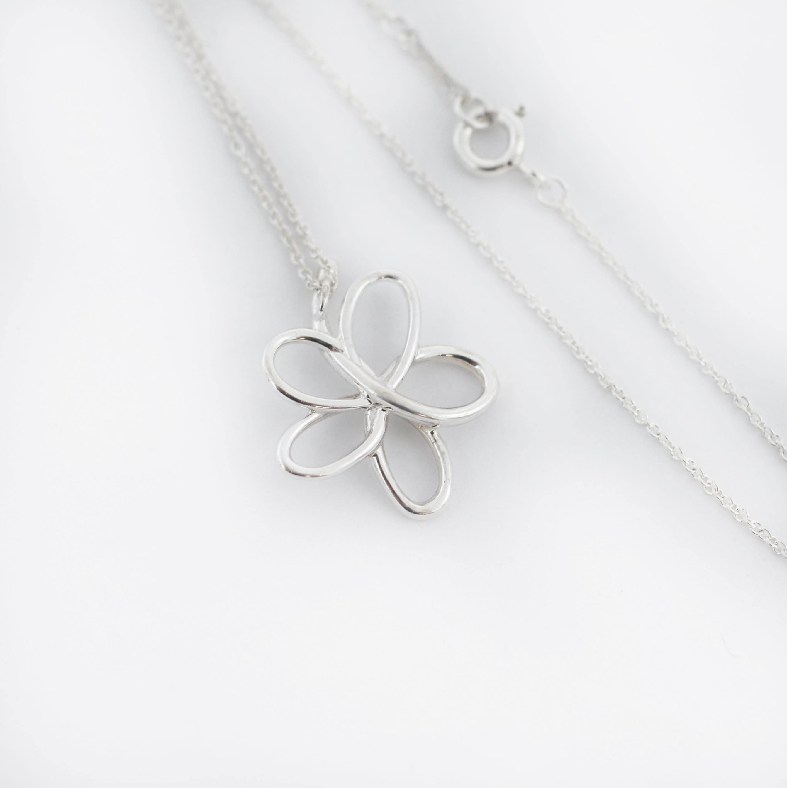 tiffany flower necklace silver
