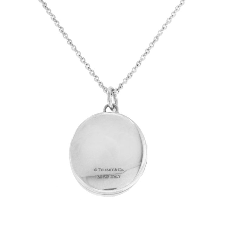 Tiffany and Co. 925 Silver Picture Locket "K" Pendant Necklace For Sale