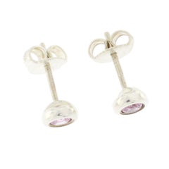 Tiffany & Co. 925 Silver Pink Sapphire Elsa Peretti by The Yard Stud Earrings