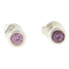Tiffany & Co. 925 Silver Pink Sapphire Elsa Peretti by The Yard Stud Earrings